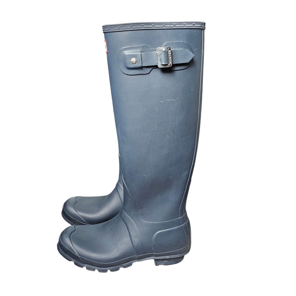 Hunter Gray Tall Rubber Rain Boots US Size 7M/8F Size EU 39